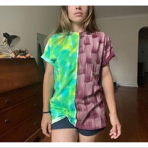 Alexander Kelly | split tie-dye dry brush t-shirt | soNY ~ Large